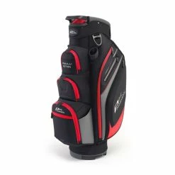 POWAKADDY PREMIUM EDITION CART BAG – BLACK / GUN METAL / RED