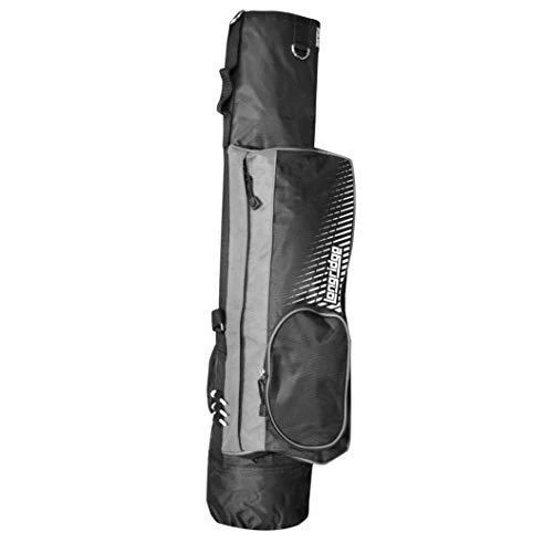LONGRIDGE 5β DUAL STRAP GOLF PENCIL BAG β BLACK / SILVER