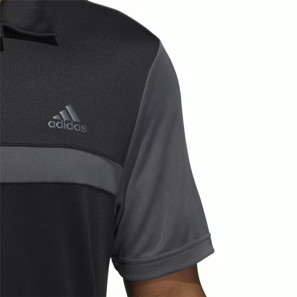 ADIDAS PRIMEGREEN COLOURBLOCK GOLF POLO SHIRT – BLACK - Image 5