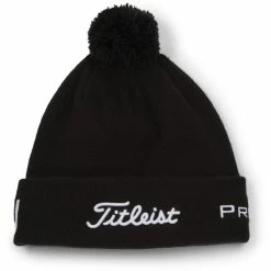 TITLEIST TOUR POM POM BEANIE HAT – BLACK / WHITE