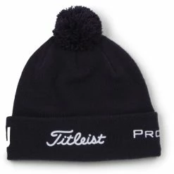 TITLEIST TOUR POM POM BEANIE HAT – NAVY / WHITE