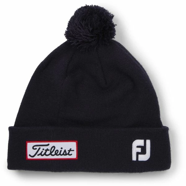TITLEIST TOUR POM POM BEANIE HAT – NAVY / WHITE - Image 6