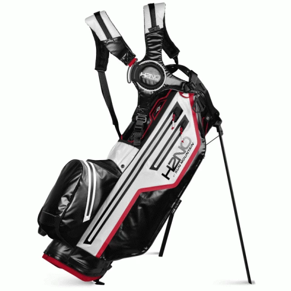 SUN MOUNTAIN H2NO 14 WAY WATERPROOF GOLF STAND CARRY BAG – BLACK / WHITE / RED