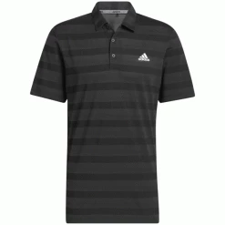 ADIDAS PRIMEGREEN 2 COLOUR STRIPE GOLF POLO SHIRT – BLACK