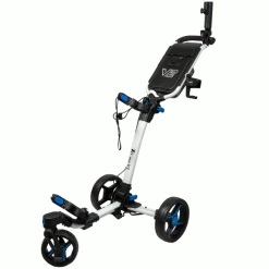 AXGLO TRI-360 V2 GOLF PUSH TROLLEY – WHITE / BLUE +FREE £39.99 ACCESSORY PACK