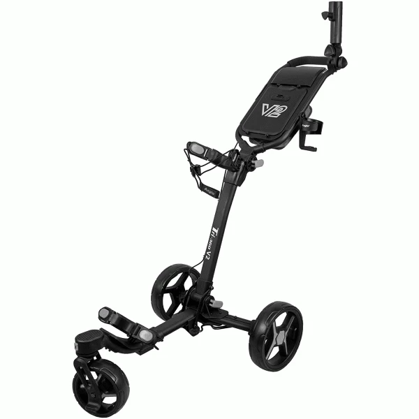 AXGLO TRI-360 V2 GOLF PUSH TROLLEY – BLACK / GREY +FREE £39.99 ACCESSORY PACK