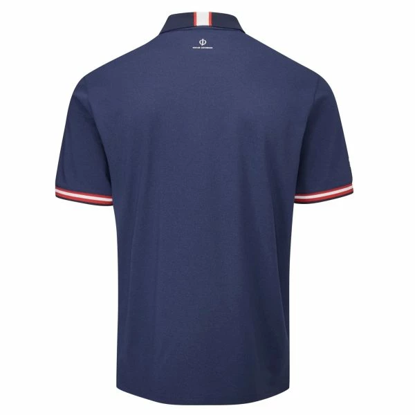 OSCAR JACOBSON DURHAM POLO SHIRT – NAVY / JEWEL RED - Image 2