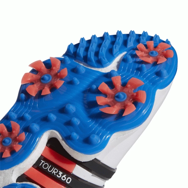 ADIDAS TOUR360 22 GOLF SHOES – WHITE / BLUE - Image 5