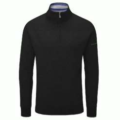 OSCAR JACOBSON ANDERS LINED MERINO JUMPER – BLACK