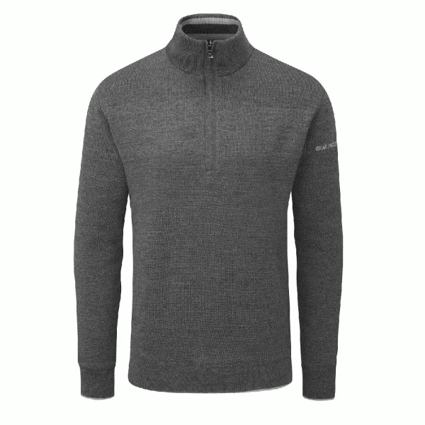 OSCAR JACOBSON ANDERS LINED MERINO JUMPER – PEWTER