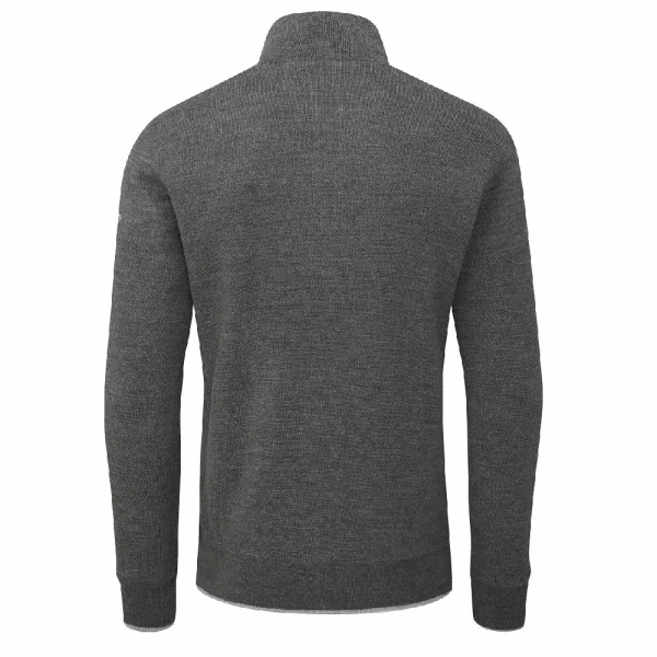 OSCAR JACOBSON ANDERS LINED MERINO JUMPER – PEWTER - Image 2