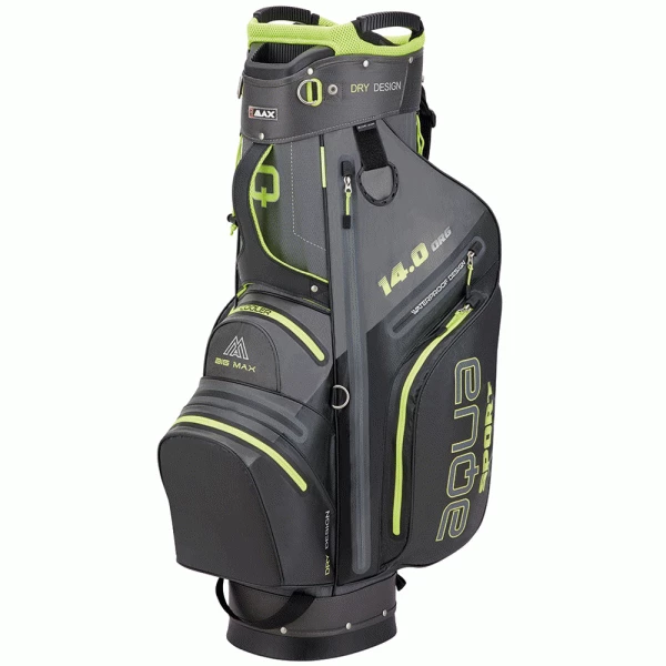 BIG MAX AQUA SPORT 3 WATERPROOF GOLF CART TROLLEY BAG β CHARCOAL / LIME