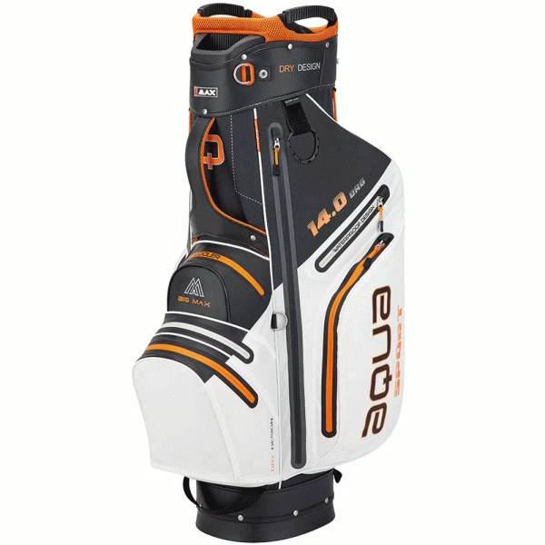 BIG MAX AQUA SPORT 3 WATERPROOF GOLF CART TROLLEY BAG – WHITE / BLACK / ORANGE