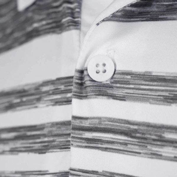 ISLAND GREEN ASSYMETRIC PRINT GOLF POLO SHIRT – WHITE - Image 3