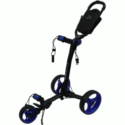 AXGLO TRILITE 3 WHEEL GOLF TROLLEY – BLACK / BLUE +FREE £39.99 ACCESSORY PACK