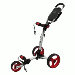 AXGLO TRILITE 3 WHEEL GOLF TROLLEY – WHITE / RED +FREE £39.99 ACCESSORY PACK