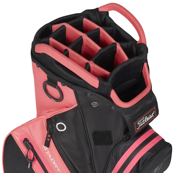 TITLEIST 2023 STADRY 14 GOLF CART BAG – BLACK / CANDY - Image 4