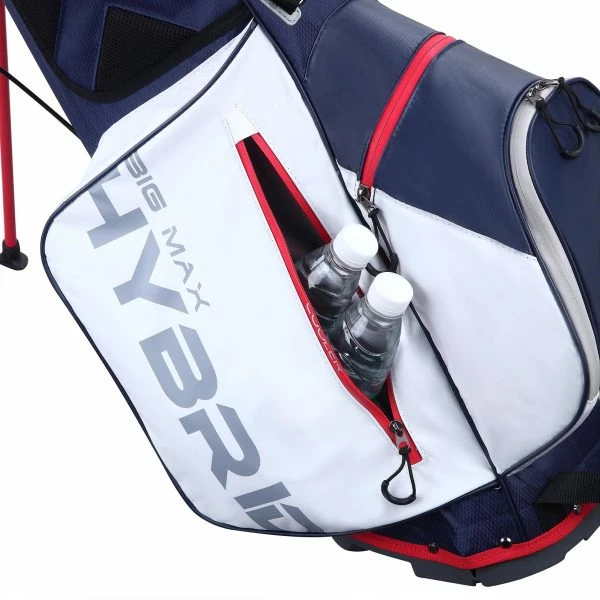 BIG MAX DRILITE HYBRID GOLF STAND CARRY BAG – NAVY / SILVER / RED - Image 3