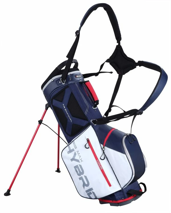BIG MAX DRILITE HYBRID GOLF STAND CARRY BAG – NAVY / SILVER / RED - Image 2