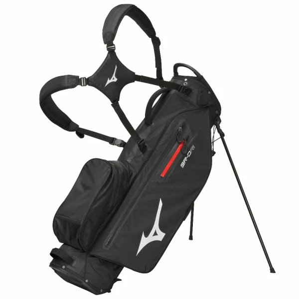MIZUNO BR-DRI WATERPROOF GOLF STAND CARRY BAG – BLACK / SILVER