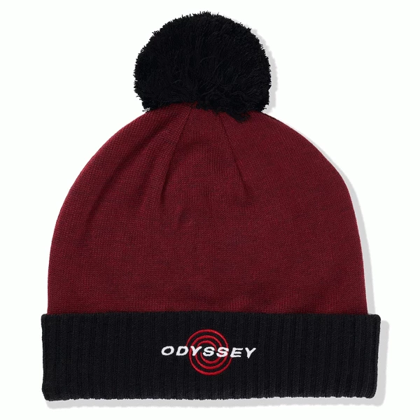 CALLAWAY 2023 TOUR AUTHENTIC POM GOLF BEANIE – WINE / BLACK - Image 2