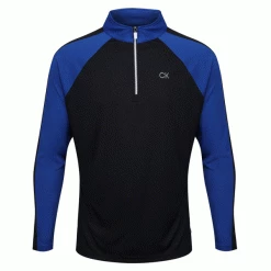CALVIN KLEIN DRIVE 1/2 ZIP GOLF PULLOVER – BLACK / ROYAL