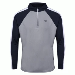 CALVIN KLEIN DRIVE 1/2 ZIP GOLF PULLOVER – SILVER / NAVY