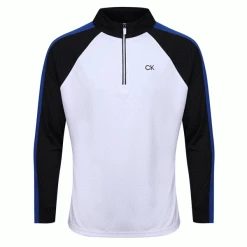 CALVIN KLEIN DRIVE 1/2 ZIP GOLF PULLOVER – WHITE / BLACK