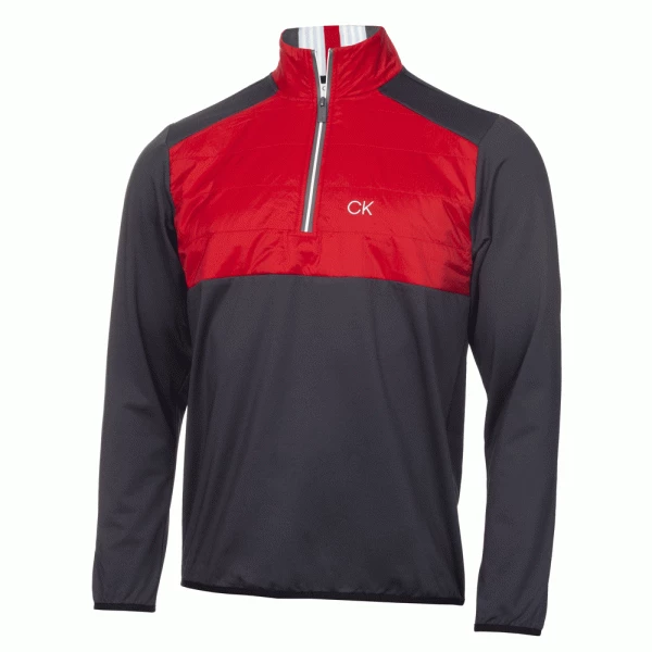 CALVIN KLEIN FOREST LAKE 1/2 ZIP GOLF PULLOVER – RED