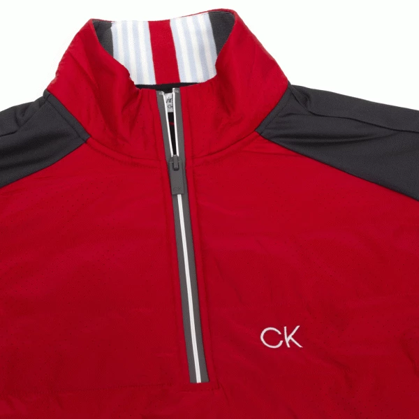 CALVIN KLEIN FOREST LAKE 1/2 ZIP GOLF PULLOVER – RED - Image 3