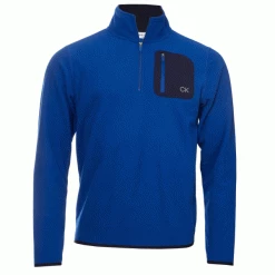CALVIN KLEIN PLANET FLEECE 1/2 ZIP GOLF PULLOVER – ROYAL BLUE