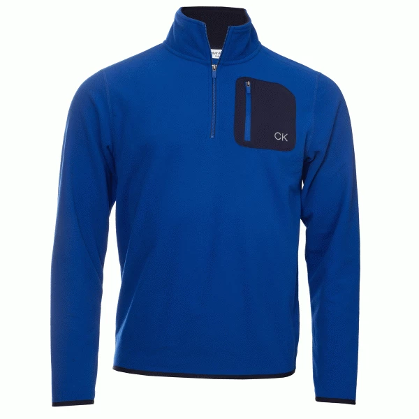 CALVIN KLEIN PLANET FLEECE 1/2 ZIP GOLF PULLOVER – ROYAL BLUE