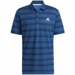 ADIDAS PRIMEGREEN 2 COLOUR STRIPE GOLF POLO SHIRT – BLUE RUSH