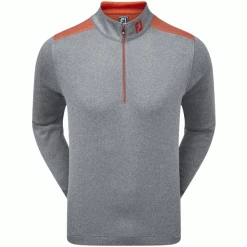 FOOTJOY CONTRAST CHILL-OUT XTREME GOLF PULLOVER – HEATHER SMOKE / CHILLI