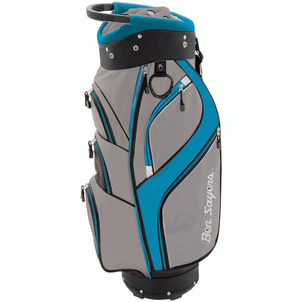 BEN SAYERS DLX 14 WAY GOLF CART BAG – GREY / TURQUOISE