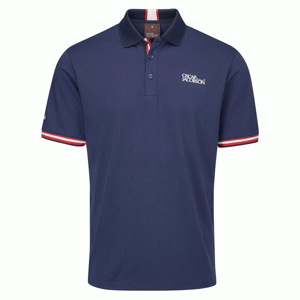 OSCAR JACOBSON DURHAM POLO SHIRT – NAVY / JEWEL RED