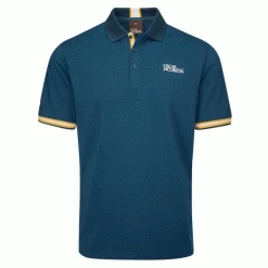 OSCAR JACOBSON DURHAM POLO SHIRT – TEAL / OCHRE