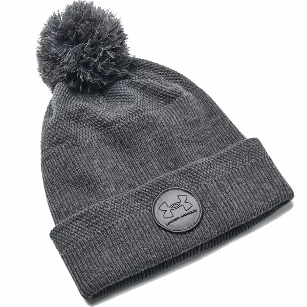 UNDER ARMOUR COLDGEAR INFRARED DRIVER POM BEANIE – PITCH GRAY / BLACK