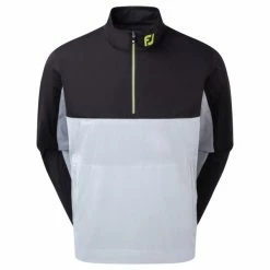 FOOTJOY HYDROKNIT 1/2 ZIP RAIN PULLOVER – BLACK / GREY / LIME
