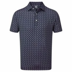 FOOTJOY LEAPING DOLPHINS PRINT GOLF POLO SHIRT – NAVY