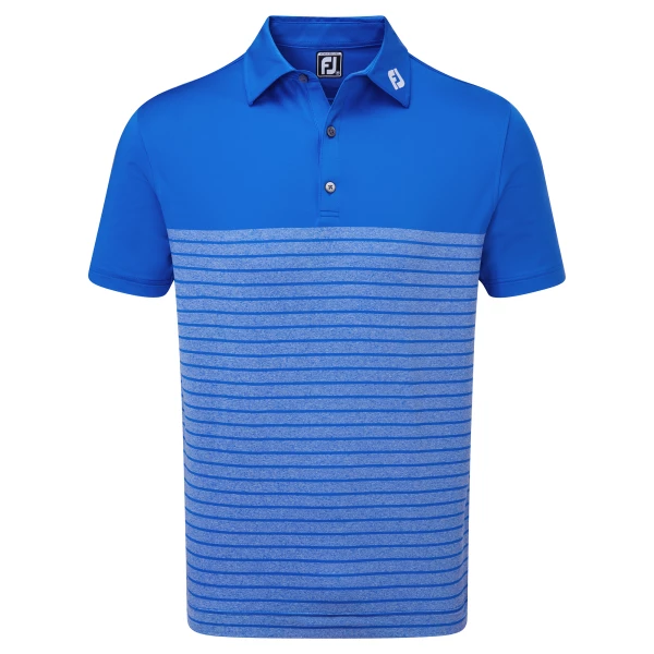 FOOTJOY ENGINEERED HEATHER STRIPE GOLF POLO SHIRT – ROYAL
