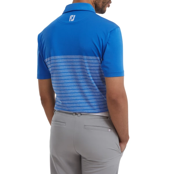 FOOTJOY ENGINEERED HEATHER STRIPE GOLF POLO SHIRT – ROYAL - Image 3