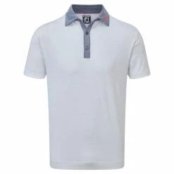 FOOTJOY DIAMOND DOT PRINT GOLF POLO SHIRT – WHITE