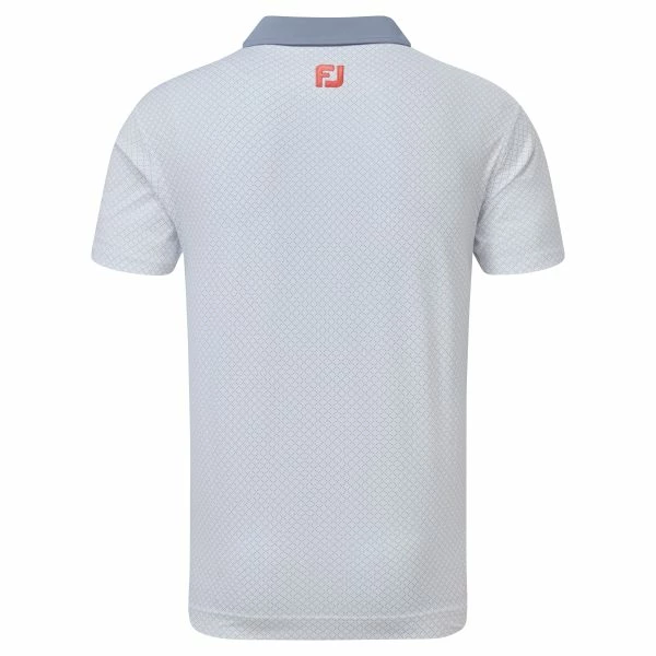 FOOTJOY DIAMOND DOT PRINT GOLF POLO SHIRT – WHITE - Image 2