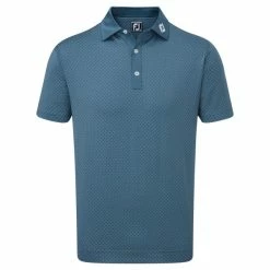 FOOTJOY DIAMOND DOT PRINT GOLF POLO SHIRT – BLUE