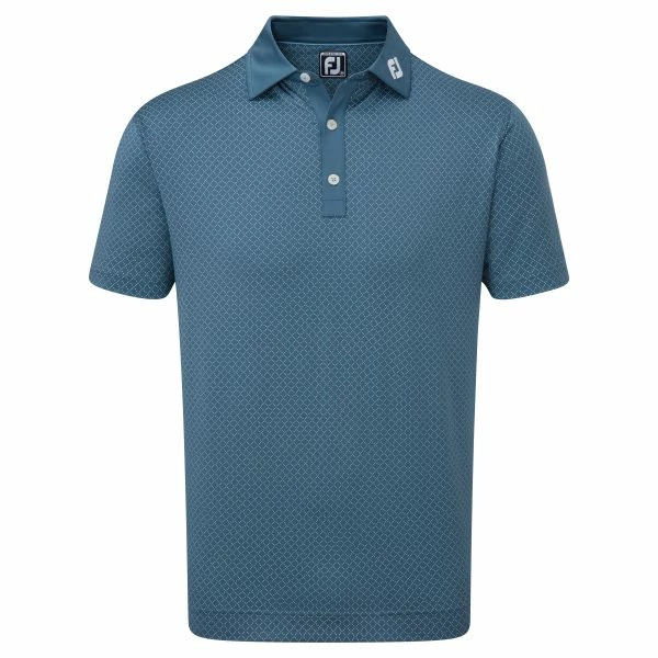 FOOTJOY DIAMOND DOT PRINT GOLF POLO SHIRT – BLUE