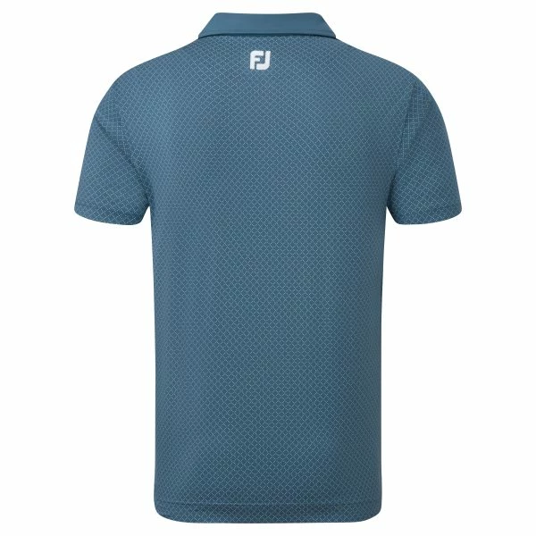 FOOTJOY DIAMOND DOT PRINT GOLF POLO SHIRT – BLUE - Image 2