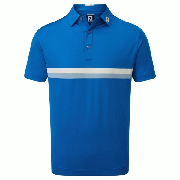 FOOTJOY DOUBLE CHEST BAND PIQUE GOLF POLO SHIRT – BLUE
