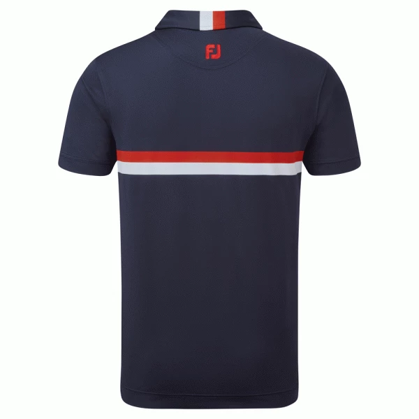 FOOTJOY DOUBLE CHEST BAND PIQUE GOLF POLO SHIRT – NAVY - Image 2