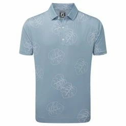 FOOTJOY JUNGLE LEAF PIQUE GOLF POLO SHIRT – DENIM